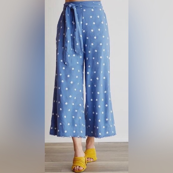 cloth & stone Rita Polka Dot Cropped Pants S - Picture 1 of 2